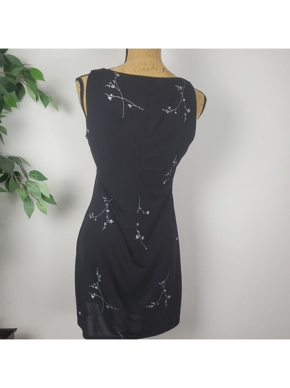 Jalate Women's Black Dress Size Medium Y2K 90s Cut Sheer - Picture 6 of 12